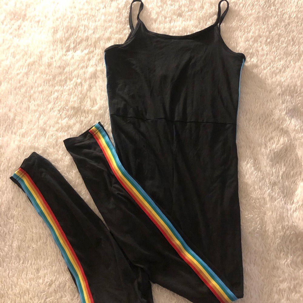 Cami Jumpsuit w/ Rainbow stripe